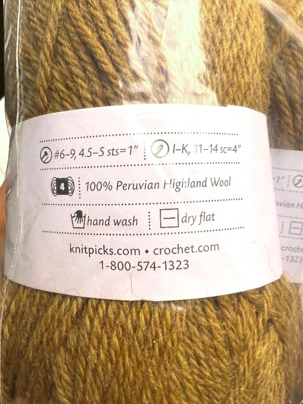 LOT of 10, Wool of the Andes Worsted Yarn from Knit Picks, Brass Heather - Picture 2 of 8